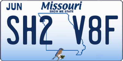 MO license plate SH2V8F