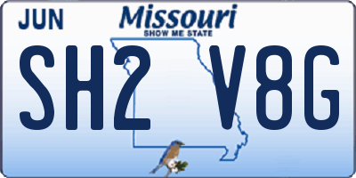 MO license plate SH2V8G