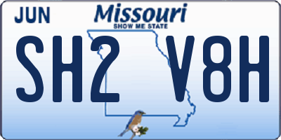 MO license plate SH2V8H