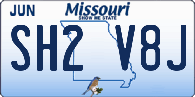 MO license plate SH2V8J