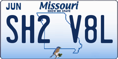 MO license plate SH2V8L