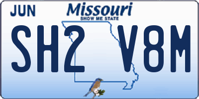 MO license plate SH2V8M