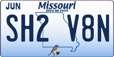 MO license plate SH2V8N