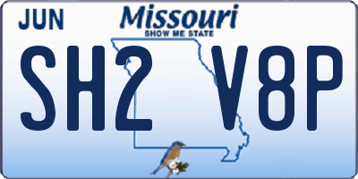 MO license plate SH2V8P