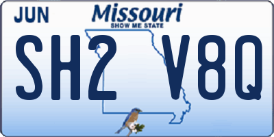 MO license plate SH2V8Q
