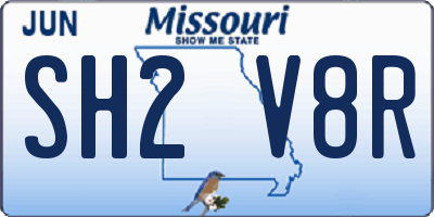 MO license plate SH2V8R
