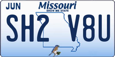 MO license plate SH2V8U
