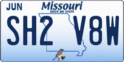 MO license plate SH2V8W