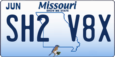 MO license plate SH2V8X