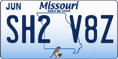 MO license plate SH2V8Z