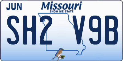 MO license plate SH2V9B