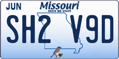 MO license plate SH2V9D