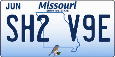 MO license plate SH2V9E