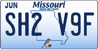 MO license plate SH2V9F