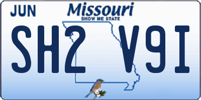 MO license plate SH2V9I