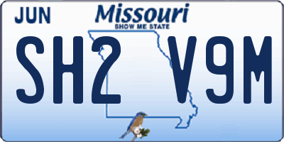 MO license plate SH2V9M