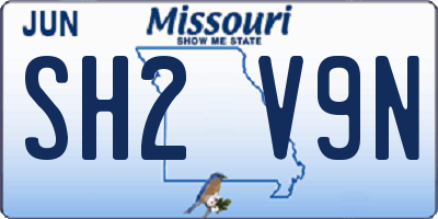 MO license plate SH2V9N