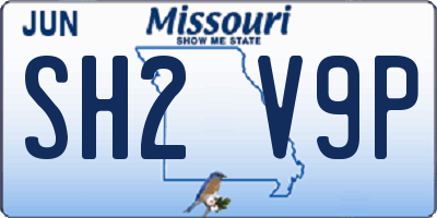 MO license plate SH2V9P