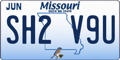MO license plate SH2V9U
