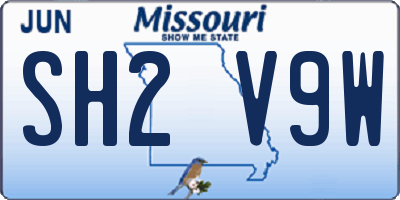 MO license plate SH2V9W