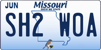 MO license plate SH2W0A