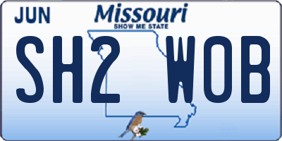 MO license plate SH2W0B
