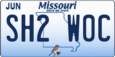 MO license plate SH2W0C