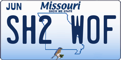 MO license plate SH2W0F