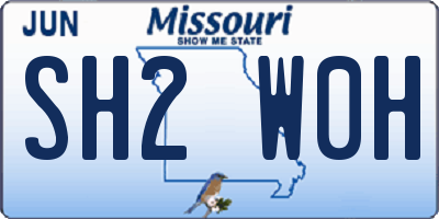 MO license plate SH2W0H
