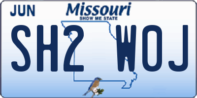 MO license plate SH2W0J