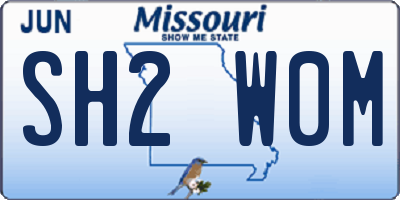 MO license plate SH2W0M
