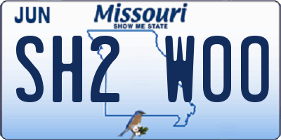 MO license plate SH2W0O