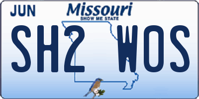 MO license plate SH2W0S
