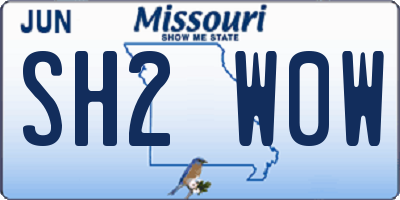 MO license plate SH2W0W