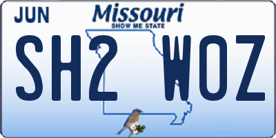 MO license plate SH2W0Z