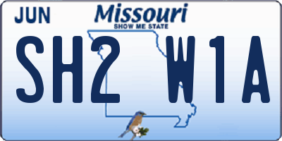 MO license plate SH2W1A