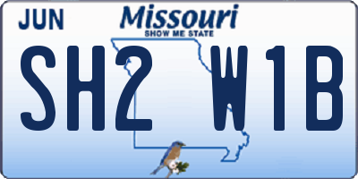 MO license plate SH2W1B