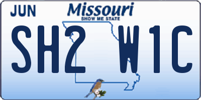 MO license plate SH2W1C