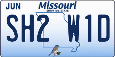 MO license plate SH2W1D