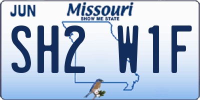 MO license plate SH2W1F