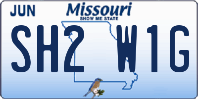MO license plate SH2W1G