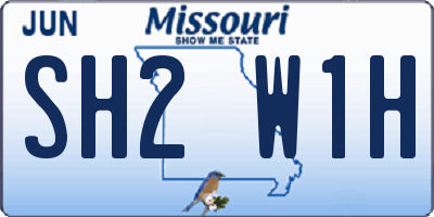 MO license plate SH2W1H
