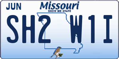MO license plate SH2W1I