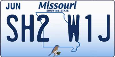 MO license plate SH2W1J