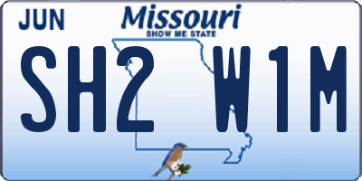 MO license plate SH2W1M