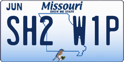 MO license plate SH2W1P