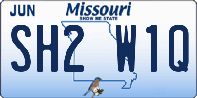 MO license plate SH2W1Q