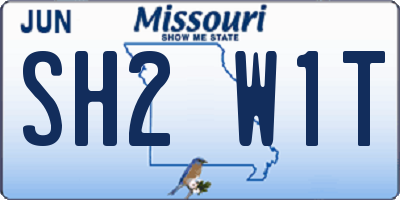 MO license plate SH2W1T