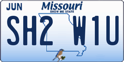 MO license plate SH2W1U