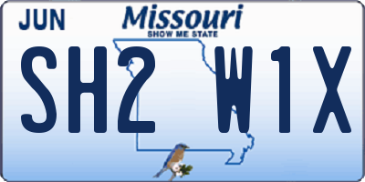MO license plate SH2W1X